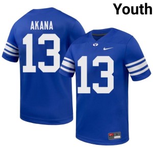 Tausili Akana #13 High School College Football BYU Cougs Royal Youth Jersey 332739-845