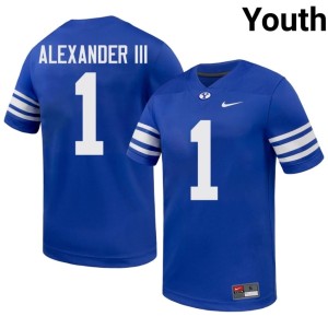 Therrian Alexander III #1 Brigham Young University Youth Stitched College Football Royal Jerseys 705637-853