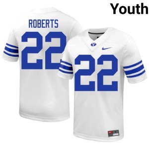 Trey Roberts BYU #22 White College Football Youth Limited Jersey 831030-809