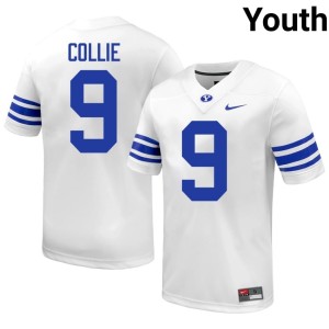 Austin Collie White Youth Cougs #9 College Football Limited Jersey 861510-886