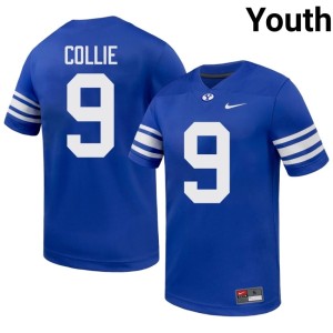 Austin Collie College Football Youth Game #9 Cougars Royal Jersey 732752-200