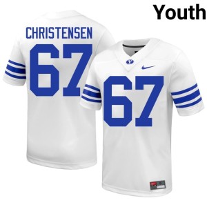 Brady Christensen College Football White Brigham Young University #67 Youth Stitched Jerseys 410993-332