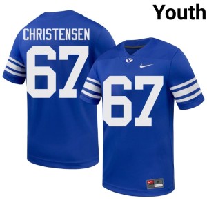Brady Christensen Go Cougars Youth Royal Embroidery #67 College Football Jerseys 832775-955