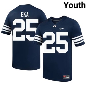 Devaughn Eka Youth College Football #25 Navy Brigham Young University 2026-27 Jerseys 487054-829