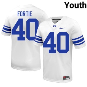 Eldon Fortie #40 Game White College Football Youth BYU Jerseys 729242-716