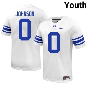 Evan Johnson #0 Player College Football Go Cougars White Youth Jersey 402959-678