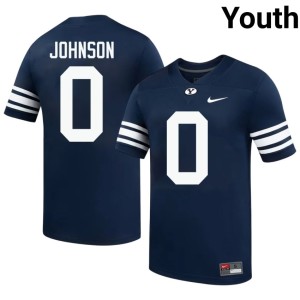 Evan Johnson College Football #0 Cougars Youth Official Navy Jerseys 712870-359
