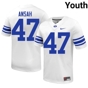 Ezekiel Ansah Youth #47 Brigham Young University College Football High School White Jerseys 553977-902