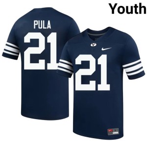 Jaron Pula Navy Youth College Football #21 Game The Y Jerseys 744477-333