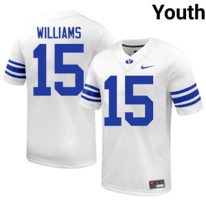 Jayven Williams College Football #15 High School White BYU Youth Jerseys 519256-207
