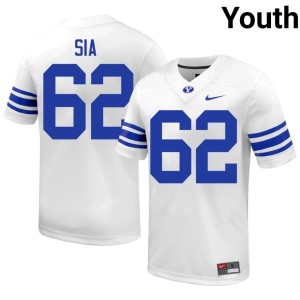 Jr Sia NCAA White BYU College Football #62 Youth Jerseys 119614-940