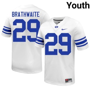 Justice Brathwaite #29 Youth White Game Go Cougars College Football Jersey 461380-964