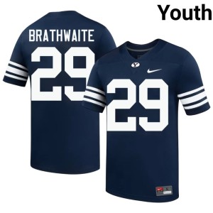 Justice Brathwaite Game Cougars Navy #29 College Football Youth Jersey 913537-667