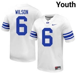 Marc Wilson BYU Cougars Official #6 White College Football Youth Jersey 408322-791