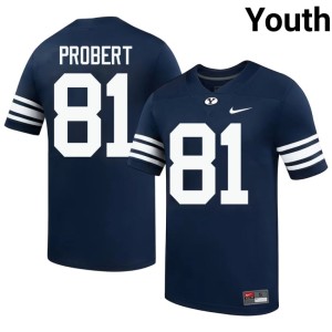 Marion Probert Youth NCAA #81 College Football BYU Cougars Navy Jersey 524376-114