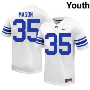 Matthew Mason College Football Cougs Game Youth #35 White Jerseys 206746-405