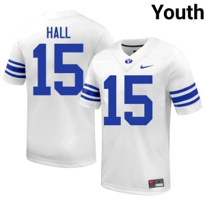Max Hall Brigham Young University Cougars #15 Youth High School White College Football Jerseys 248889-326