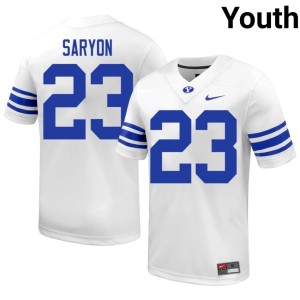 Terrance Saryon #23 Alumni College Football Brigham Young University White Youth Jerseys 849190-400
