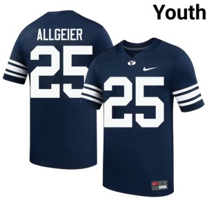 Tyler Allgeier BYU College Football #25 Navy 2026-27 Youth Jersey 528805-460