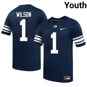Zach Wilson College Football Brigham Young University Alumni Navy #1 Youth Jerseys 519084-274